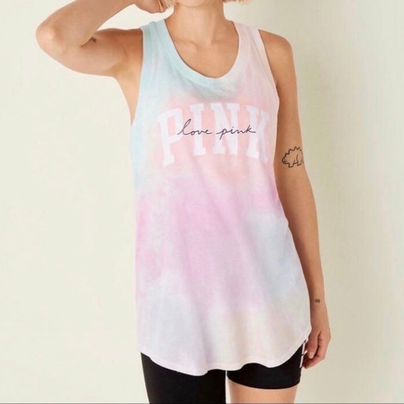 VS PINK FREYA TIE DYE TANK TOP BIKE SHORT SET XL NWT - Picture 5 of 11